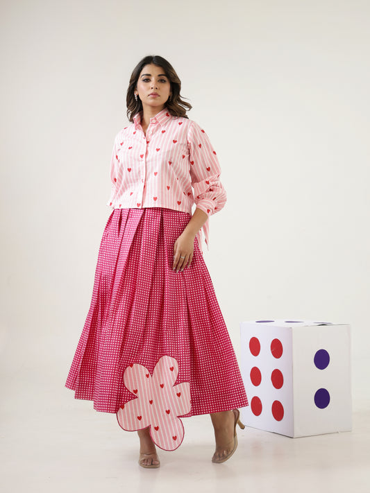 Cupid Pink Top & Skirt Set