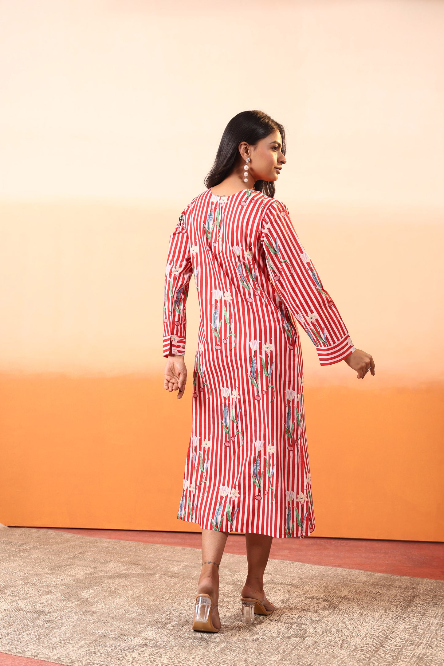 Runway Red Stripe Cotton Dress