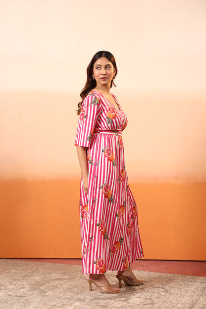 Pink Pinstripe Cotton Dress