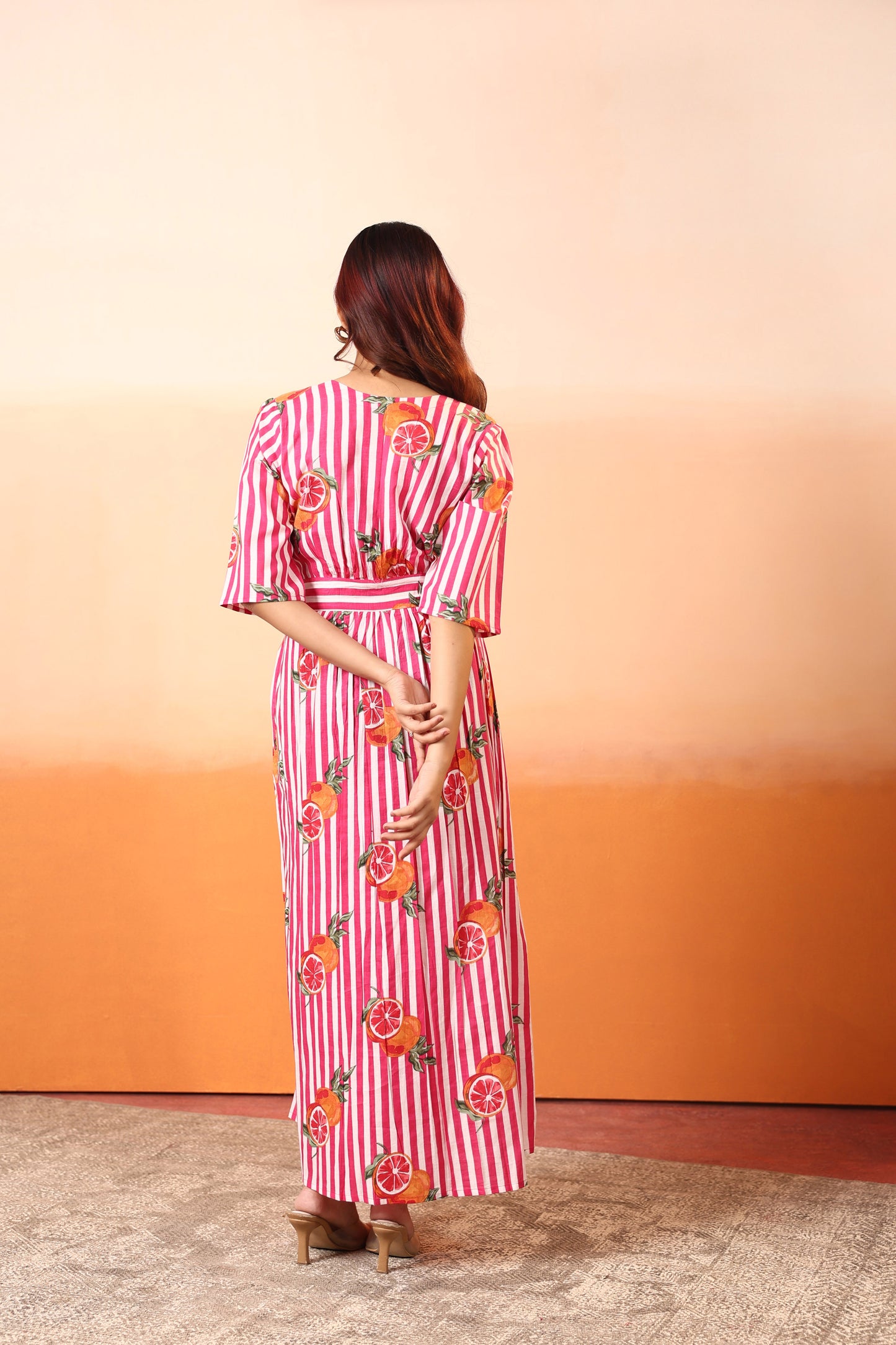 Pink Pinstripe Cotton Dress