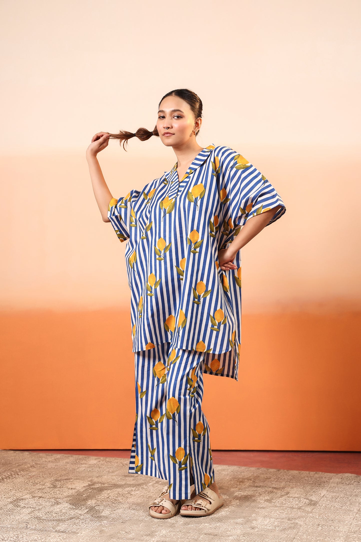Zingy Blue Cotton Coord Set