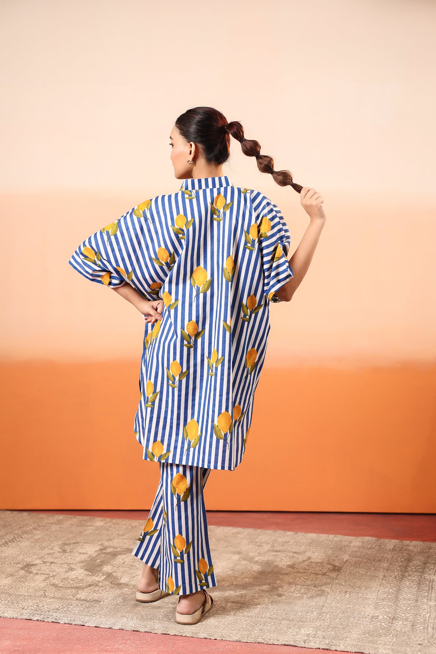 Zingy Blue Cotton Coord Set