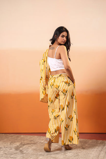 Zesty Affair Three Pcs Cotton Coord Set