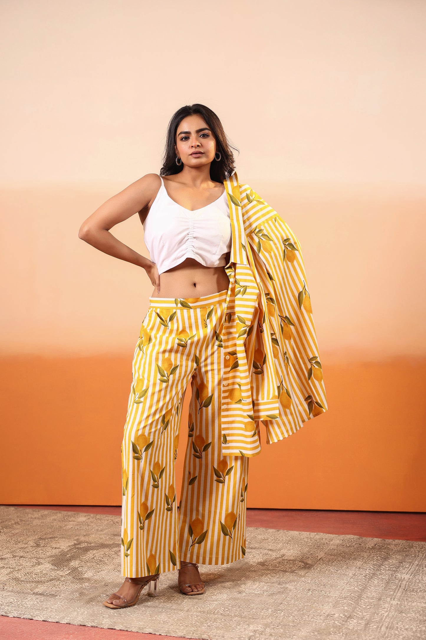 Zesty Affair Three Pcs Cotton Coord Set