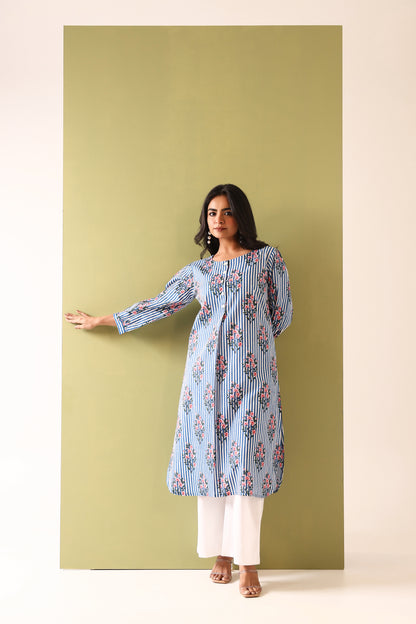 Blue Tulip Cotton Coord Set