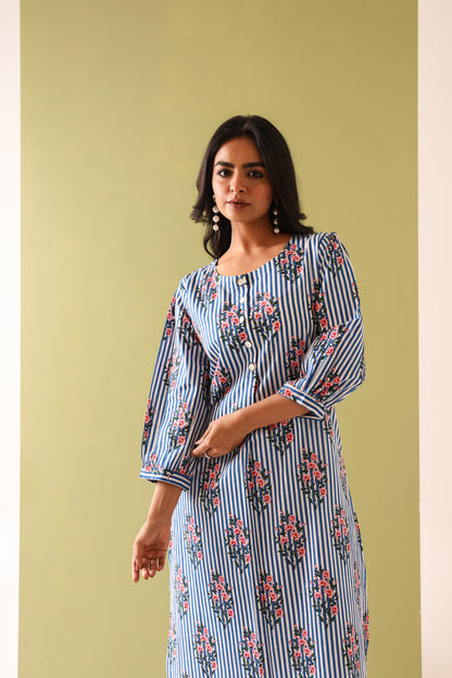 Blue Tulip Cotton Coord Set