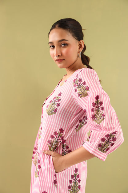 Pink Doubloon Cotton Coord Set