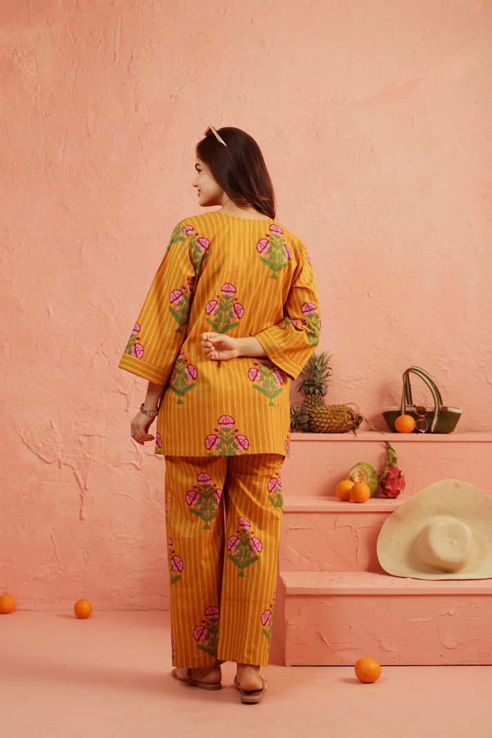 Golden Marigold Cotton Coord Set