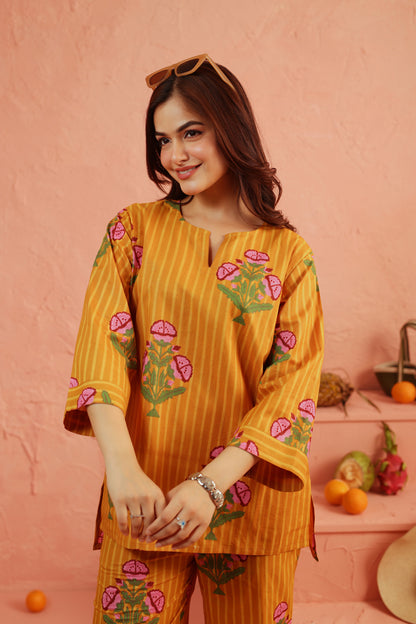 Golden Marigold Cotton Coord Set