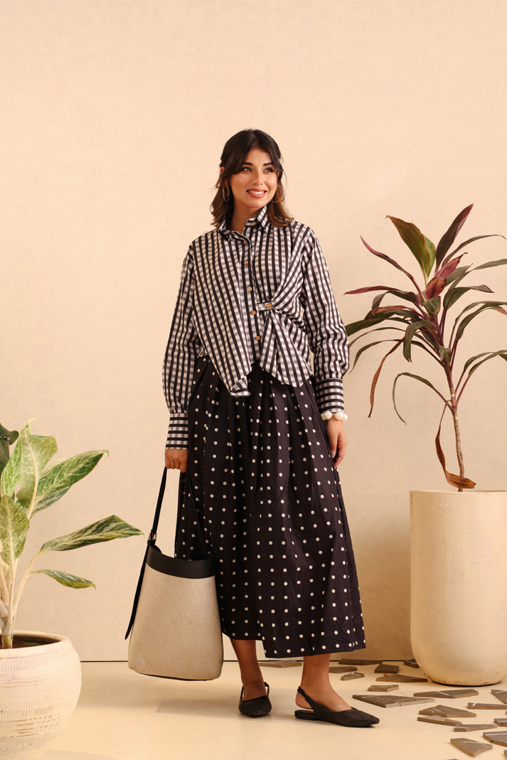 Midnight Charm Cotton Skirt Set