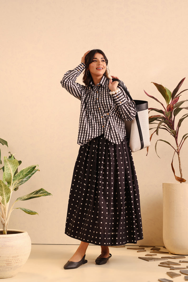 Midnight Charm Cotton Skirt Set