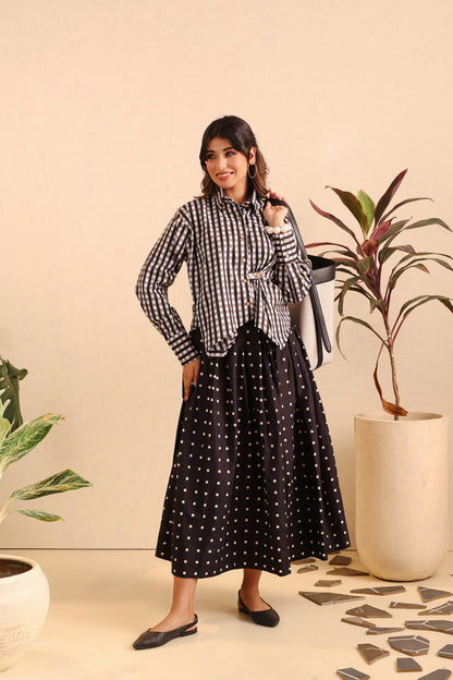 Midnight Charm Cotton Skirt Set