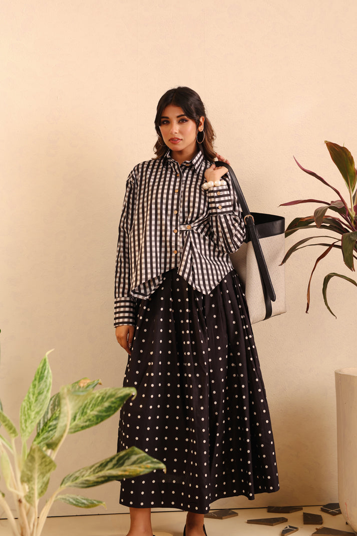 Midnight Charm Cotton Skirt Set