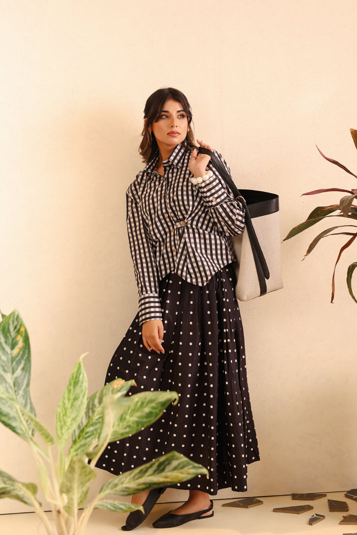 Midnight Charm Cotton Skirt Set