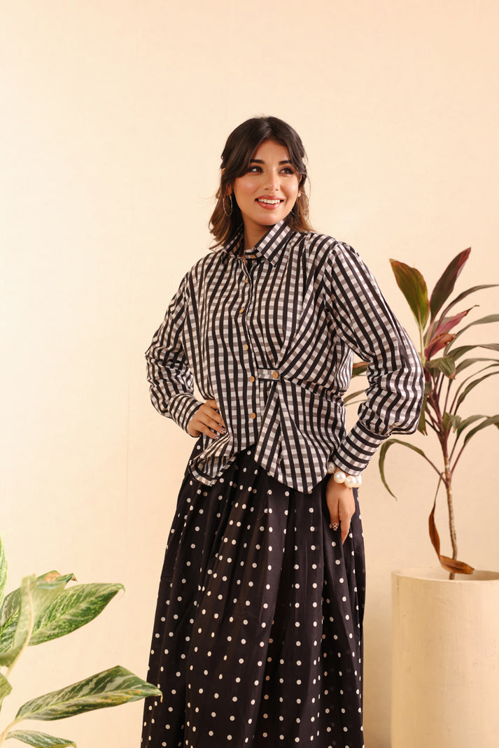 Midnight Charm Cotton Skirt Set