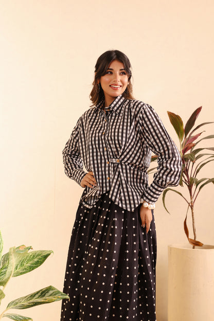 Midnight Charm Cotton Skirt Set