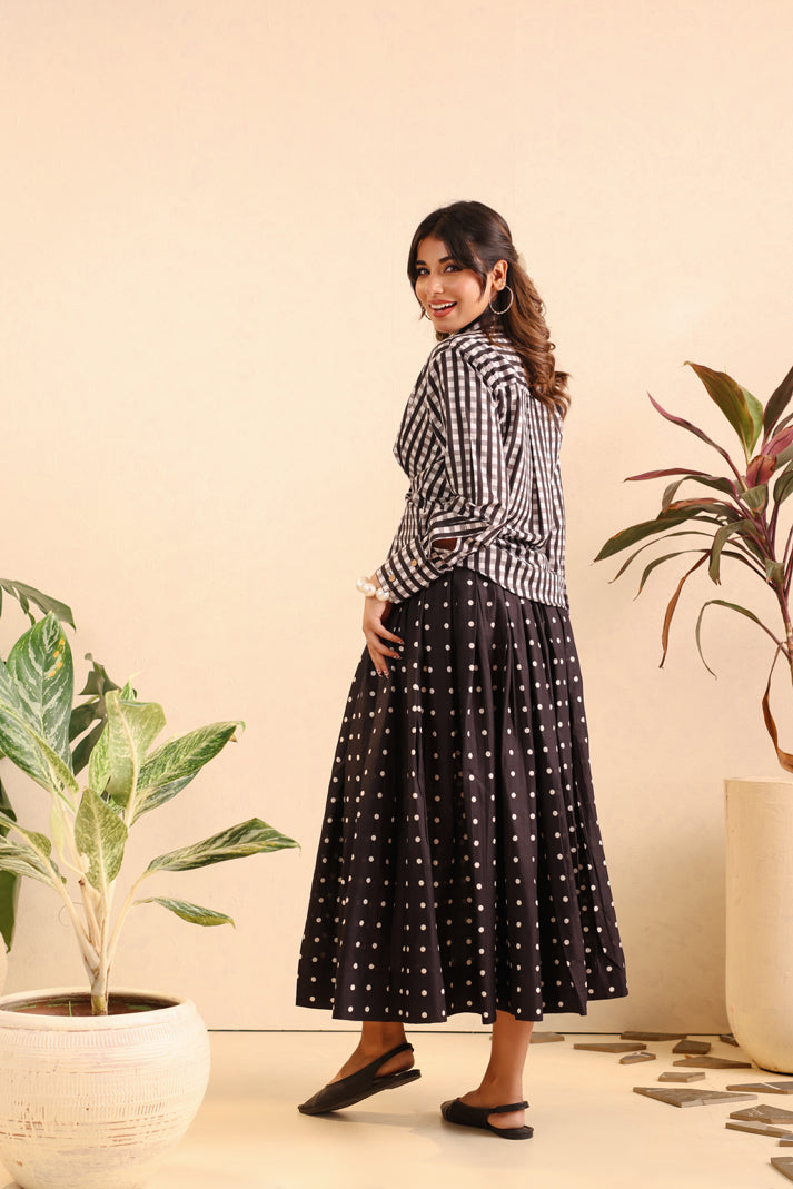 Midnight Charm Cotton Skirt Set