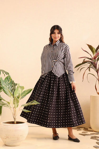 Midnight Charm Cotton Skirt Set