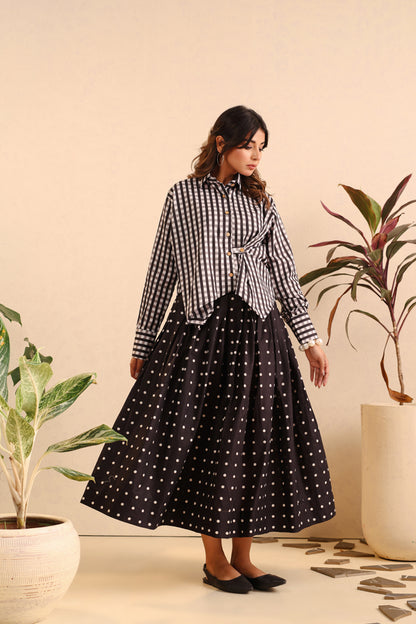 Midnight Charm Cotton Skirt Set