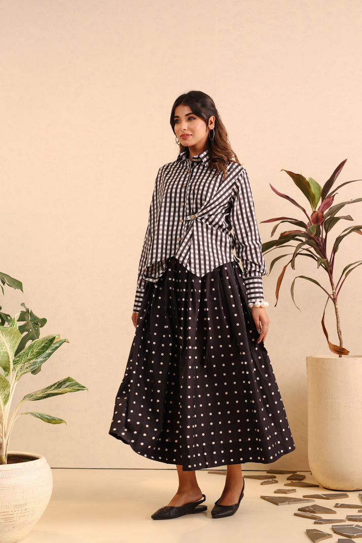 Midnight Charm Cotton Skirt Set