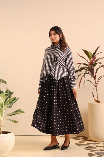 Midnight Charm Cotton Skirt Set