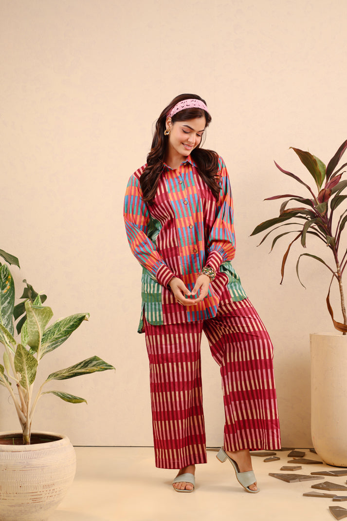 Carnival Checks Cotton Coord Set