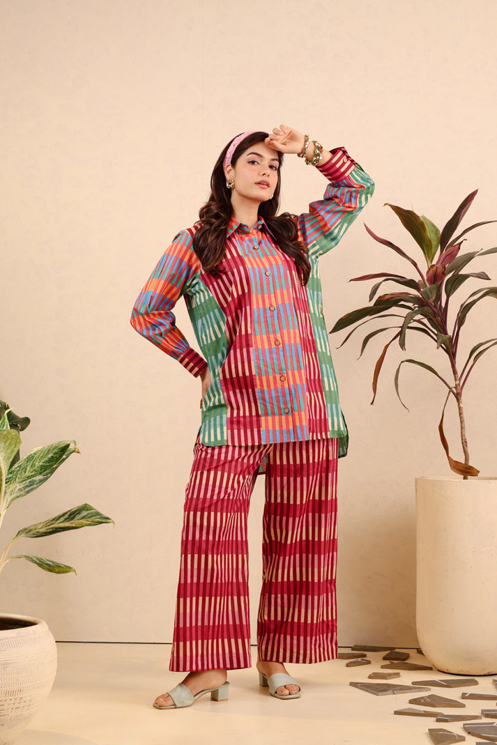 Carnival Checks Cotton Coord Set