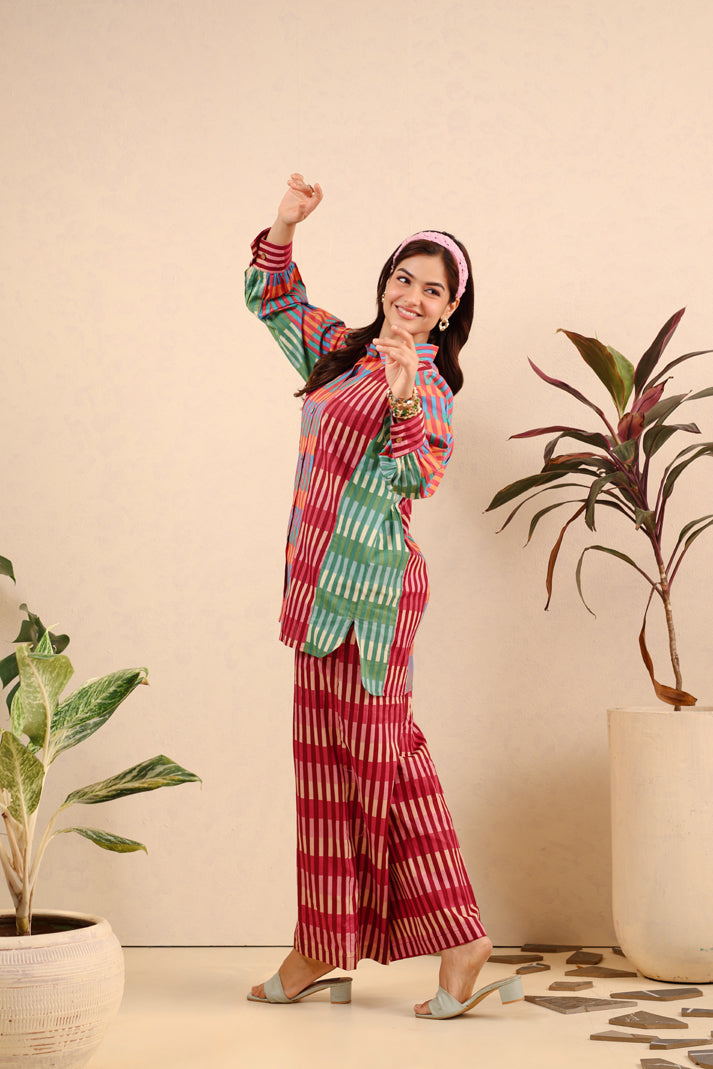 Carnival Checks Cotton Coord Set