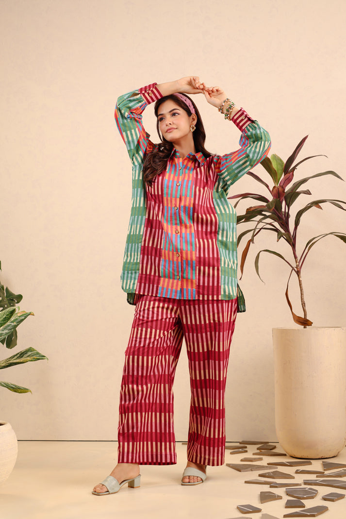Carnival Checks Cotton Coord Set