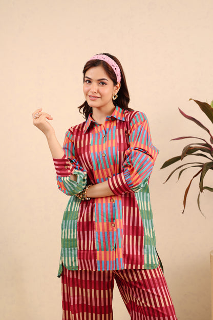 Carnival Checks Cotton Coord Set