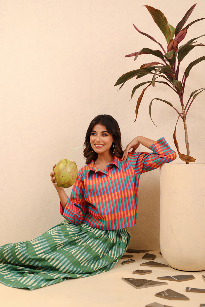 Tropical Harmony Top & Skirt Set