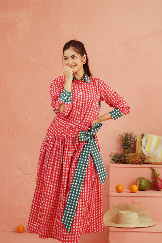 Coral Cottage Cotton Skirt Set