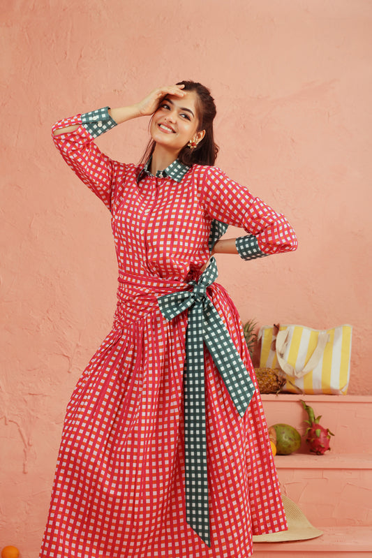Coral Cottage Cotton Skirt Set