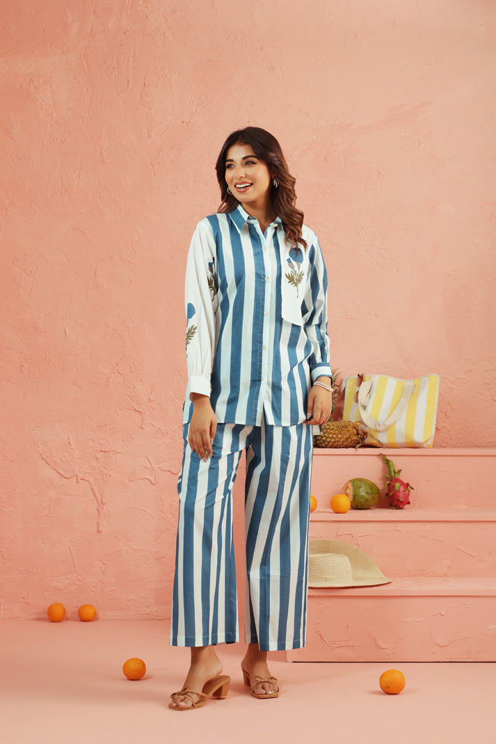 Bluebell Stripe Cotton Coord Set