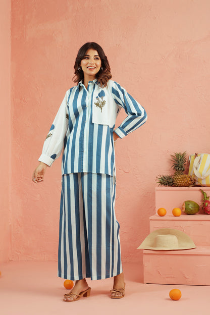 Bluebell Stripe Cotton Coord Set