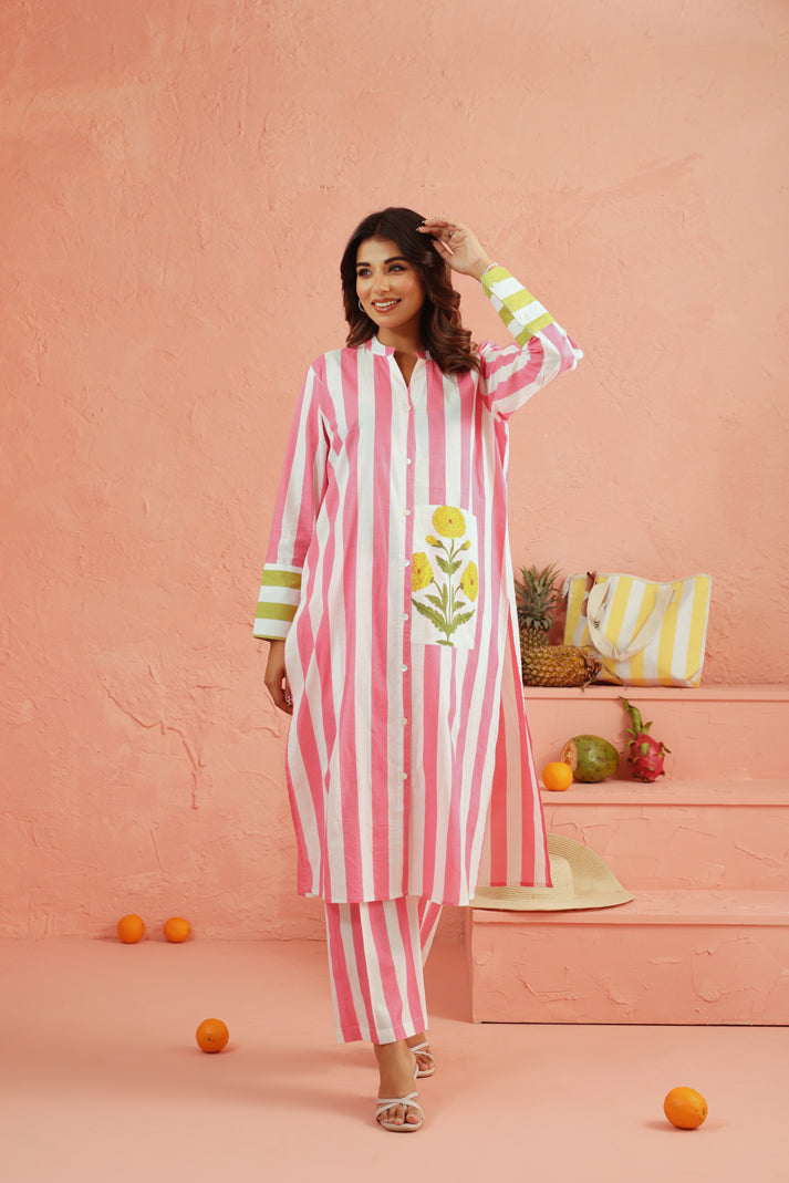 Blush Blossom Stripe Coord Set