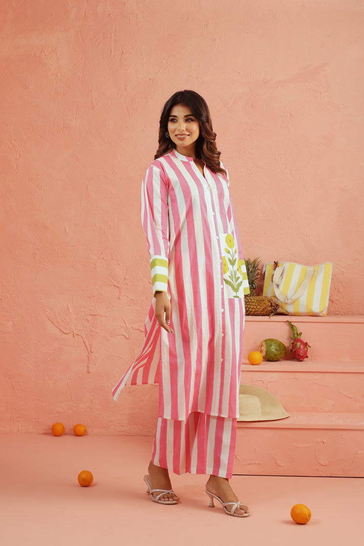 Blush Blossom Stripe Coord Set