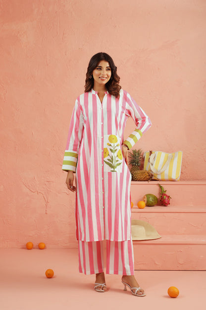 Blush Blossom Stripe Coord Set