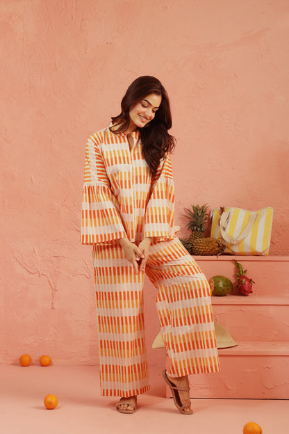 Citrus Glow Cotton Coord Set