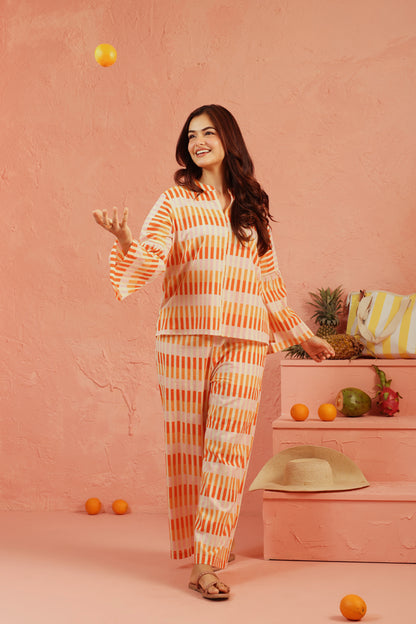 Citrus Glow Cotton Coord Set