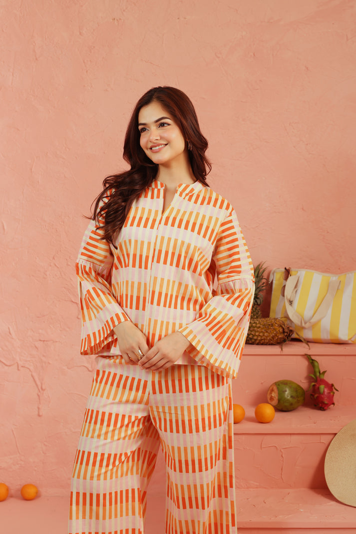 Citrus Glow Cotton Coord Set