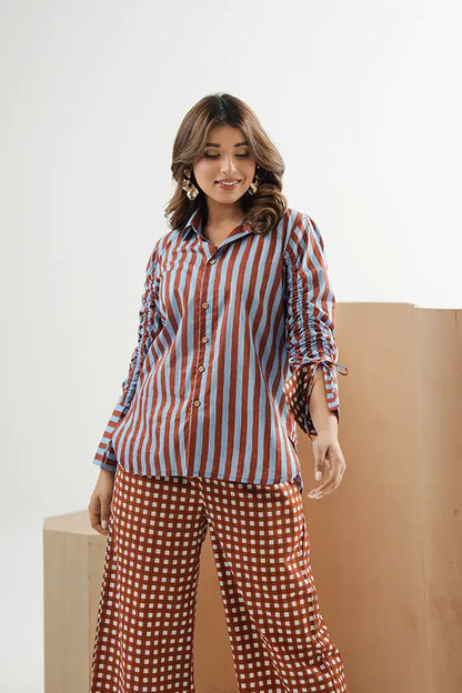 Cinnamon Contrast Cotton Coord Set