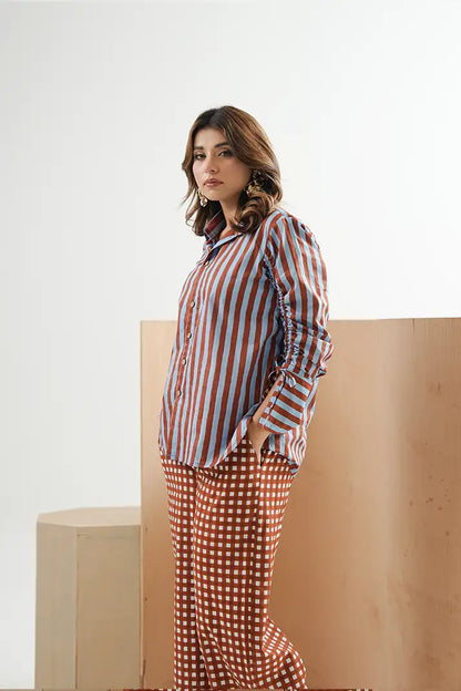 Cinnamon Contrast Cotton Coord Set