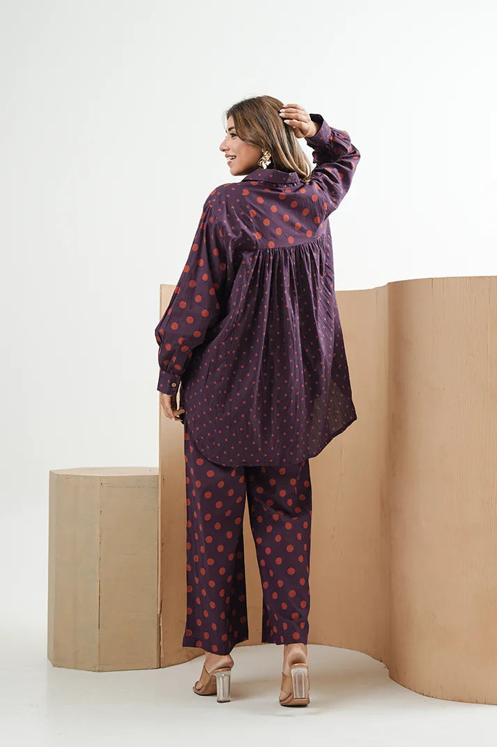 Mauve Muse Polka Co-Ord Set