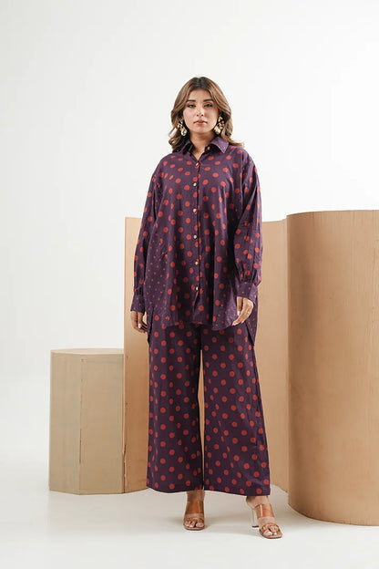 Mauve Muse Polka Co-Ord Set