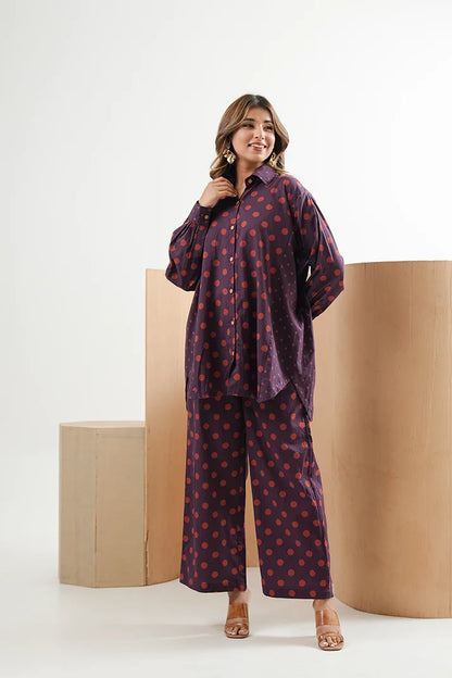 Mauve Muse Polka Co-Ord Set
