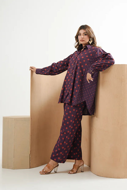 Mauve Muse Polka Co-Ord Set