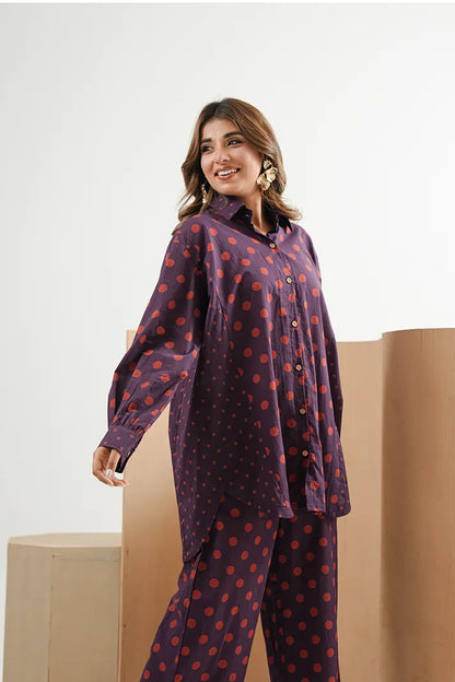 Mauve Muse Polka Co-Ord Set