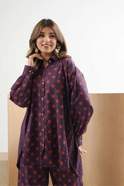 Mauve Muse Polka Co-Ord Set
