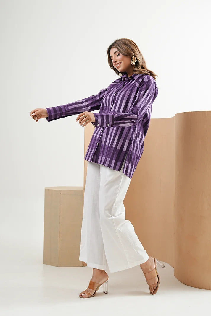 Violet Rhythm Cotton Coord Set